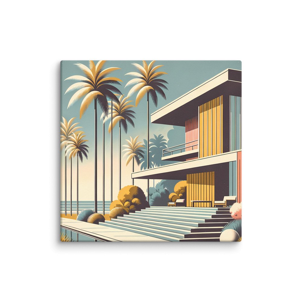 Mid Century Modern Palm House by the Sea