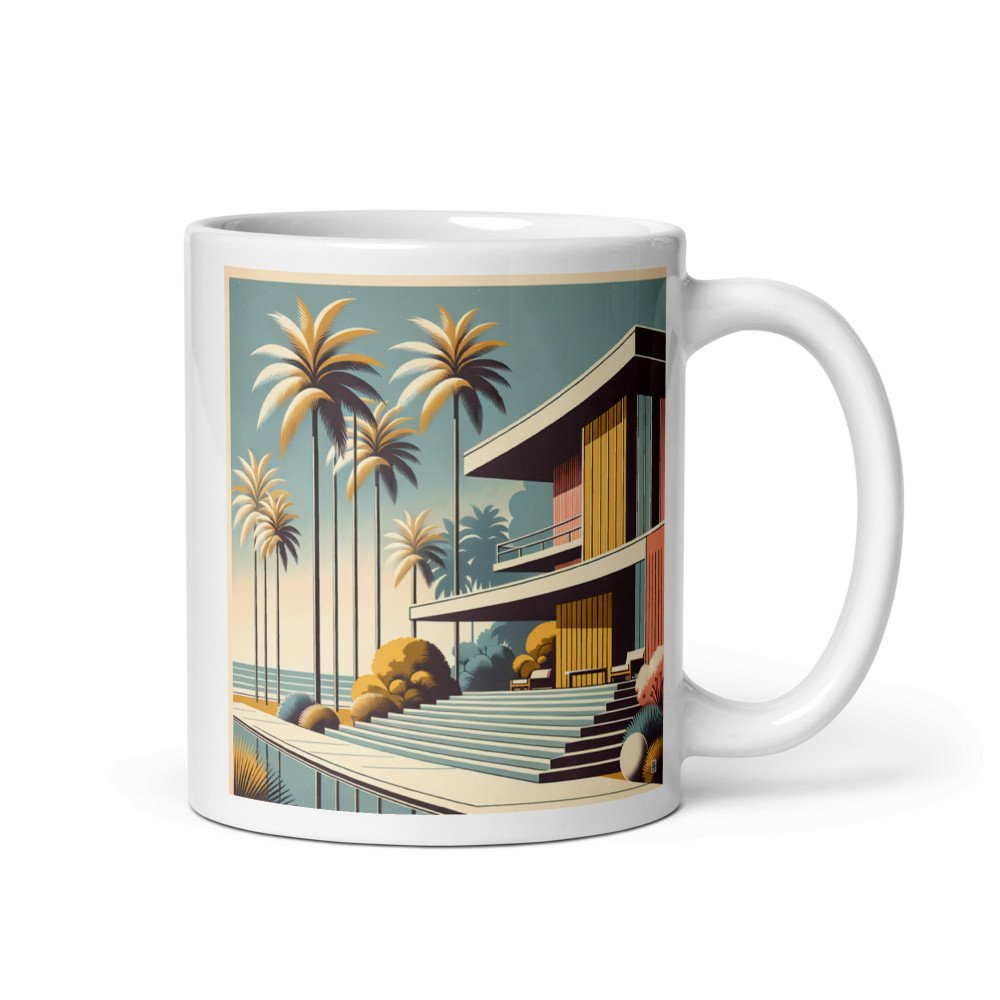 Mid Century Modern Palm House by the Sea