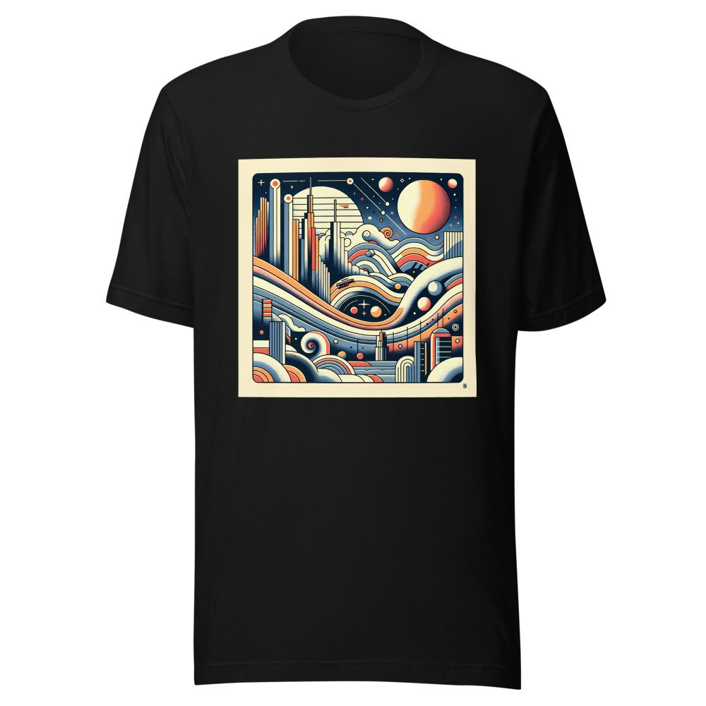 Retro Futuristic Space Cityscape with Planets