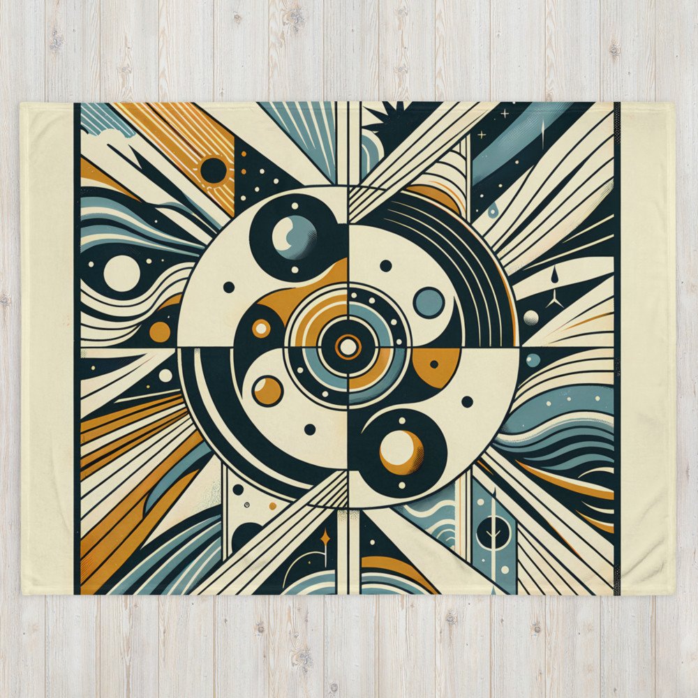 Retro Geometric Cosmic Abstract Art