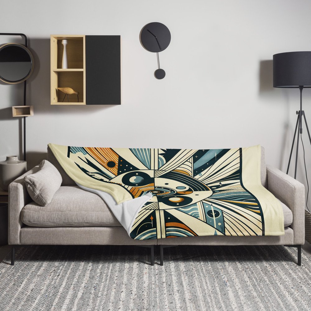 Retro Geometric Cosmic Abstract Art