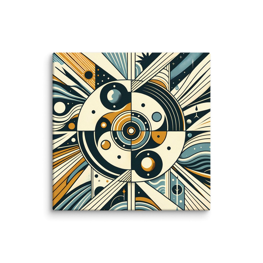 Retro Geometric Cosmic Abstract Art